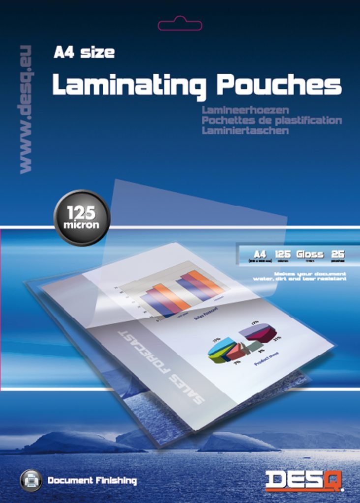 90.71243 Laminating Pouches A4 125 micron 25 pcs DESQ